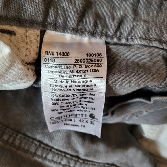 Men Carhartt Pants Relaxed Fit, Size 42x32 - Picture 8 of 8